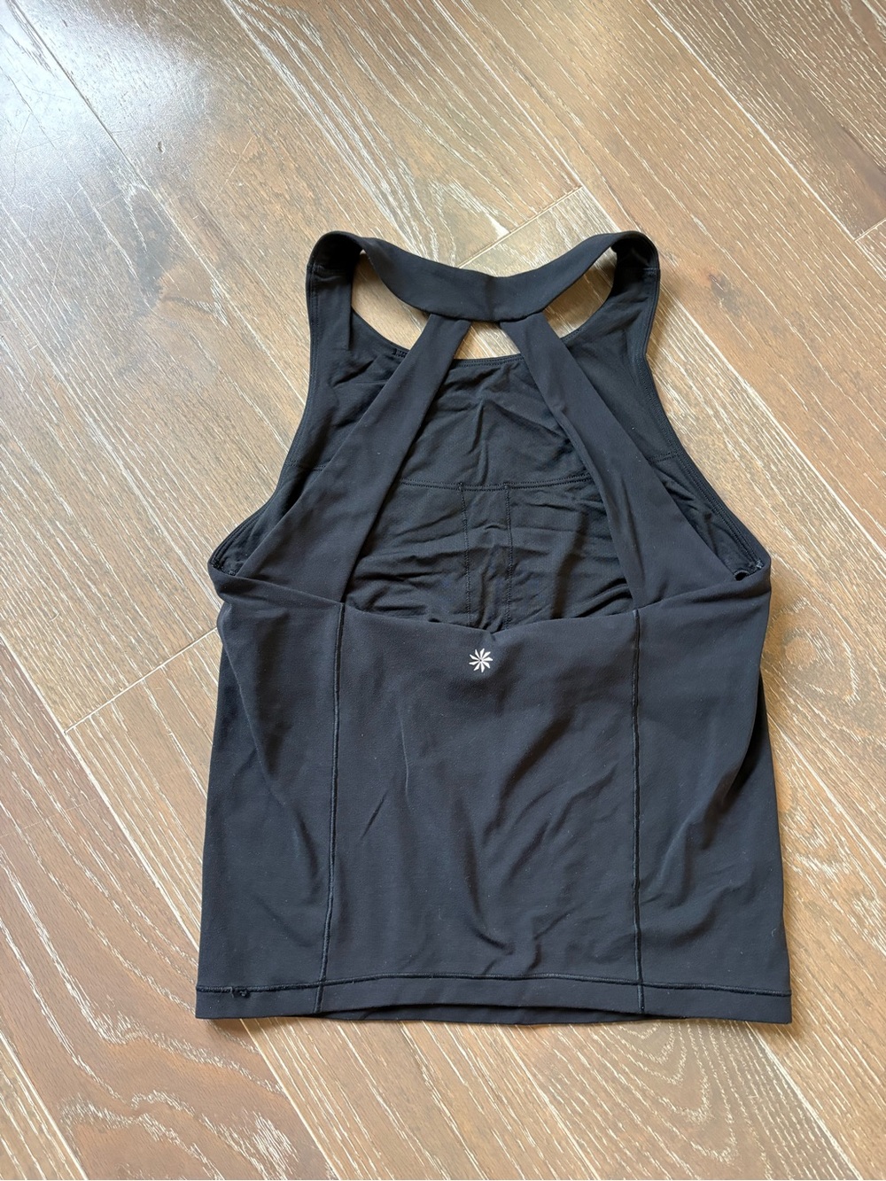 Good Condition Athleta Transcend High Neck tank with built in bra size S black